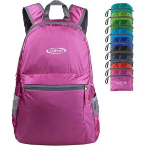 imageG4Free 20L Lightweight Packable Backpack Travel Hiking Daypack Foldable Backpack for Men WomenApink