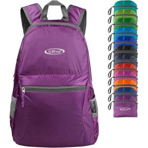 imageG4Free 20L Lightweight Packable Backpack Travel Hiking Daypack Foldable Backpack for Men WomenApurple