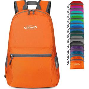 imageG4Free 20L Lightweight Packable Backpack Travel Hiking Daypack Foldable Backpack for Men WomenOrange
