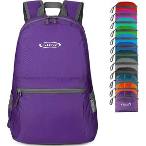 imageG4Free 20L Lightweight Packable Backpack Travel Hiking Daypack Foldable Backpack for Men WomenPurple