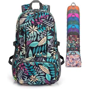 imageG4Free 40L Lightweight Packable Hiking Backpack Waterproof Travel DaypackBlue Leaf