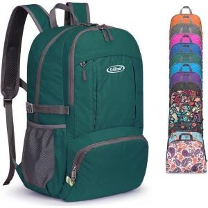 imageG4Free 40L Lightweight Packable Hiking Backpack Waterproof Travel DaypackDark Green