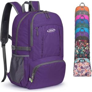imageG4Free 40L Lightweight Packable Hiking Backpack Waterproof Travel DaypackPurple