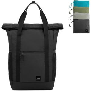 imageG4Free 40L Packable Backpack Waterproof Tote Bag Convertible Large Lightweight Hiking Backpack Travel Casual Daypack for Maen WomenBlackBlack