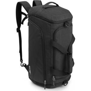 imageG4Free 45L60L 3Way Duffle Backpack Gym Bag with Wet Pocket ampamp Shoes Compartment Sports Travel Weekender Overnight Duffel BagDark GreyBlack