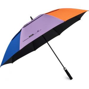 imageG4Free 47546268 Inch UV Protection Golf Umbrella Auto Open Vented Double Canopy Oversize Extra Large Windproof Sun Rain UmbrellasRainbowBlack