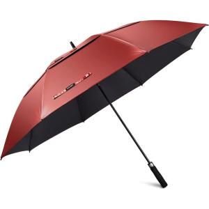 imageG4Free 47546268 Inch UV Protection Golf Umbrella Auto Open Vented Double Canopy Oversize Extra Large Windproof Sun Rain UmbrellasRedBlack