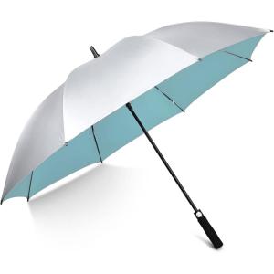 imageG4Free 5462 Inch Windproof UV Protection Golf Umbrella Extra Large Silver Coated Automatic Open Stick Long UmbrellaSilverLake Blue