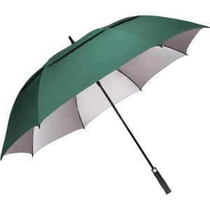 imageG4Free 546268 Inch Extra Large Windproof Golf Umbrella UV Protection Automatic Open Double Canopy Vented Sun Rain Stick UmbrellaDark Green