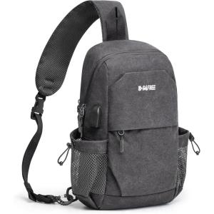 imageG4Free Canvas Sling Bag Crossbody Backpack Shoulder Bag for Men Women with Antitheft Pocket ampamp USB Charge PortDark Grey