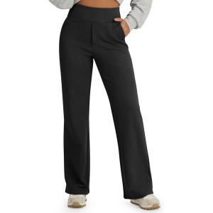 imageG4Free Fleece Lined Pants Women High Waisted Wide Leg Pants Winter Warm Thermal Sweatpants with Pockets 29quot31quot33quotBlack