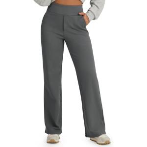 imageG4Free Fleece Lined Pants Women High Waisted Wide Leg Pants Winter Warm Thermal Sweatpants with Pockets 29quot31quot33quotDeep Grey