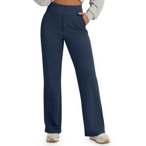 imageG4Free Fleece Lined Pants Women High Waisted Wide Leg Pants Winter Warm Thermal Sweatpants with Pockets 29quot31quot33quotDeep Navy