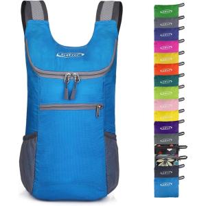 imageG4Free Lightweight Packable Hiking Backpack for Men Women Small Hiking Daypacks Foldable Shoulder Pack Casual Outdoor Bag 11LBlue