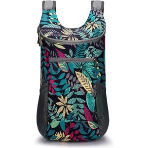 imageG4Free Lightweight Packable Hiking Backpack for Men Women Small Hiking Daypacks Foldable Shoulder Pack Casual Outdoor Bag 11LBlue Leaf