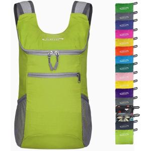 imageG4Free Lightweight Packable Hiking Backpack for Men Women Small Hiking Daypacks Foldable Shoulder Pack Casual Outdoor Bag 11LBright Green