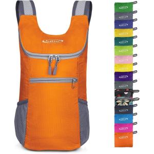 imageG4Free Lightweight Packable Hiking Backpack for Men Women Small Hiking Daypacks Foldable Shoulder Pack Casual Outdoor Bag 11LOrange