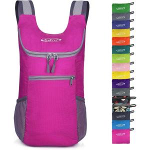 imageG4Free Lightweight Packable Hiking Backpack for Men Women Small Hiking Daypacks Foldable Shoulder Pack Casual Outdoor Bag 11LRose