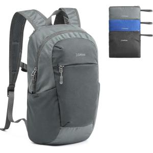 imageG4Free Packable Hiking Backpack 20L Lightweight Foldable Travel Daypack with Thickened Back Panel for Men WomenBlackGrey