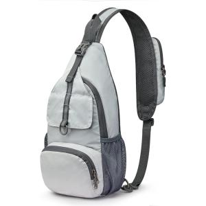 imageG4Free Packable Sling Backpack Small Crossbody Sling Bag Travel Hiking Daypack Casual Foldable Shoulder Chest BagGray