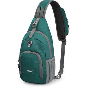 imageG4Free RFID Sling Bag Crossbody Backpack Small Chest Shoulder Bag Hiking OutdoorGreen