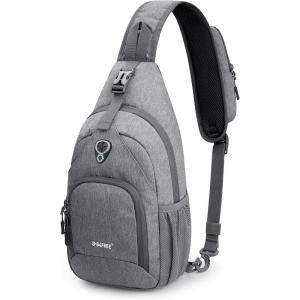 imageG4Free RFID Sling Bag Crossbody Backpack Small Chest Shoulder Bag Hiking OutdoorLight Grey
