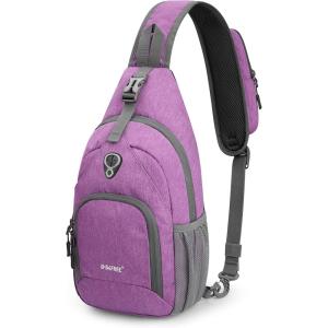 imageG4Free RFID Sling Bag Crossbody Backpack Small Chest Shoulder Bag Hiking OutdoorLight Purple