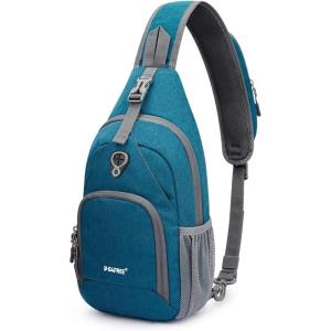 imageG4Free RFID Sling Bag Crossbody Backpack Small Chest Shoulder Bag Hiking OutdoorTeal Blue