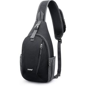 imageG4Free RFID Sling Bag Crossbody Sling Backpack Small Chest Shoulder Backpack Men Women Hiking OutdoorBlack