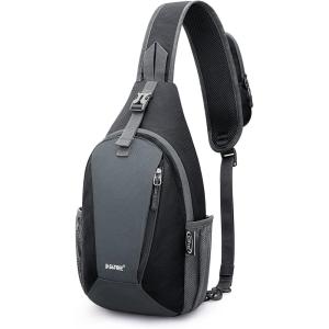 imageG4Free RFID Sling Bag Crossbody Sling Backpack Small Chest Shoulder Backpack Men Women Hiking OutdoorBlackGray