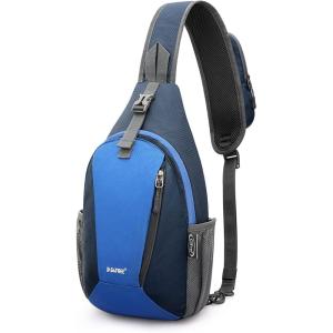imageG4Free RFID Sling Bag Crossbody Sling Backpack Small Chest Shoulder Backpack Men Women Hiking OutdoorDark BlueBlue
