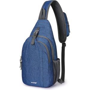 imageG4Free Sling Bag RFID Blocking Sling Backpack Crossbody Chest Bag Daypack for Hiking TravelBlackDark Blue