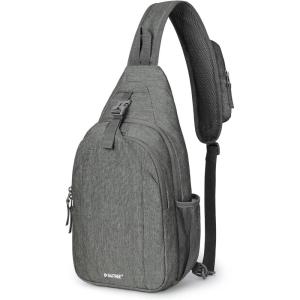 imageG4Free Sling Bag RFID Blocking Sling Backpack Crossbody Chest Bag Daypack for Hiking TravelBlackDimgray