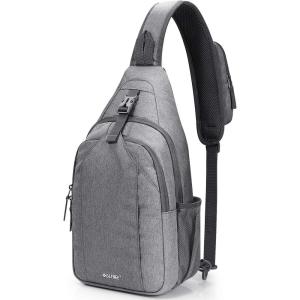 imageG4Free Sling Bag RFID Blocking Sling Backpack Crossbody Chest Bag Daypack for Hiking TravelBlackGrey