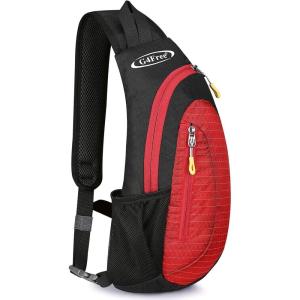 imageG4Free Sling Bags Men and Women Shoulder Backpack Small Crossbody Chest Sling Backpack BlackBlackred