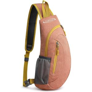 imageG4Free Sling Bags Men and Women Shoulder Backpack Small Crossbody Chest Sling Backpack BlackBright Orange