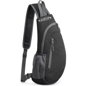 imageG4Free Sling Bags Men and Women Shoulder Backpack Small Crossbody Chest Sling Backpack BlackDark Grey