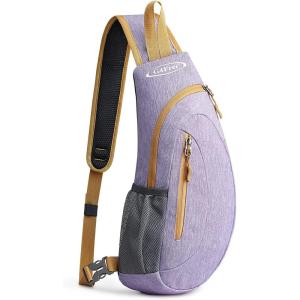 imageG4Free Sling Bags Men and Women Shoulder Backpack Small Crossbody Chest Sling Backpack BlackLight Purple