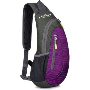 imageG4Free Sling Bags Men and Women Shoulder Backpack Small Crossbody Chest Sling Backpack BlackPurple