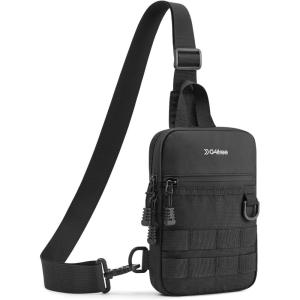 imageG4Free Small Crossbody Sling Bag Mini Tactical Chest Bag Waterproof EDC Shoulder Bag for Men WomenBlack