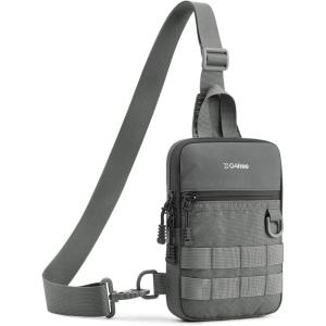 imageG4Free Small Crossbody Sling Bag Mini Tactical Chest Bag Waterproof EDC Shoulder Bag for Men WomenGrey
