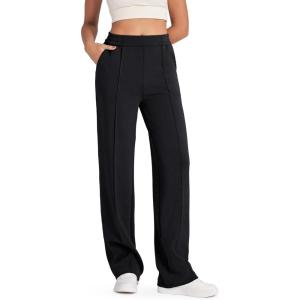 imageG4Free Smoofit Modal Soft Women Wide Leg Sweatpants with Pockets Yoga Pants Casual Lounge Trousers PetiteRegularTallBlack