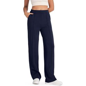 imageG4Free Smoofit Modal Soft Women Wide Leg Sweatpants with Pockets Yoga Pants Casual Lounge Trousers PetiteRegularTallDark Blue