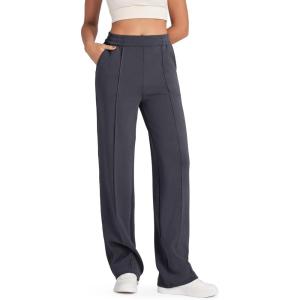 imageG4Free Smoofit Modal Soft Women Wide Leg Sweatpants with Pockets Yoga Pants Casual Lounge Trousers PetiteRegularTallDark Grey