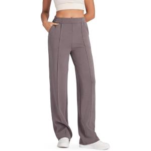 imageG4Free Smoofit Modal Soft Women Wide Leg Sweatpants with Pockets Yoga Pants Casual Lounge Trousers PetiteRegularTallTaupe