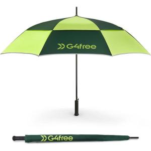imageG4Free Strongest Golf Umbrella with Full Carbon Fiber Wellconstructed ampamp Super Lightweight ampamp Windproof Double Vented Mesh Canopy Large Oversized Stick Umbrellas for Rain Sun Automatic OpenFluorescentDark Green