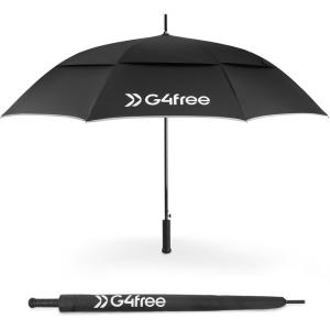 imageG4Free Strongest Golf Umbrella with Full Carbon Fiber Wellconstructed ampamp Super Lightweight ampamp Windproof Double Vented Mesh Canopy Large Oversized Stick Umbrellas for Rain Sun Automatic OpenBlack