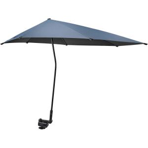 imageG4Free UPF 50 Adjustable Beach Umbrella XL with Universal Clamp for Chair Stroller Wheelchair Golf Cart Bleacher PatioDark Blue