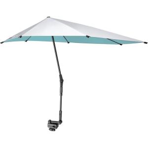 imageG4Free UPF 50 Adjustable Chair Umbrella XL with Universal Clamp UV Protection Sun Shade Umbrella for Beach Chair Stroller Wheelchair Golf Cart Bleacher PatioLake Blue
