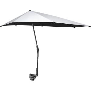 imageG4Free UPF 50 Adjustable Chair Umbrella XL with Universal Clamp UV Protection Sun Shade Umbrella for Beach Chair Stroller Wheelchair Golf Cart Bleacher PatioBlack